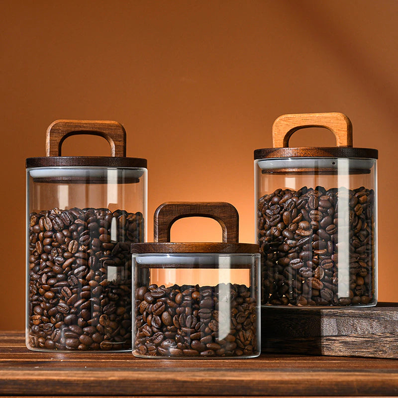 Glass Jar with Wooden Cap | Keep Your Food Fresh Longer